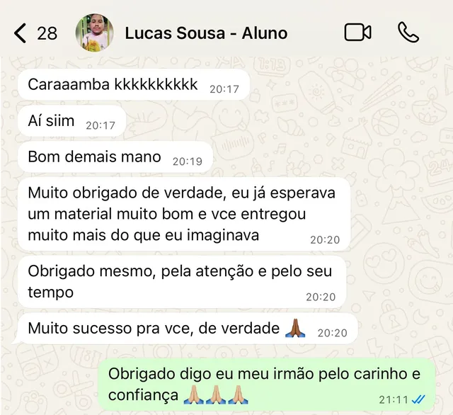 Depoimento do aluno Lucas Sousa